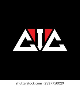 CIC triangle letter logo design with triangle shape. CIC triangle logo design monogram. CIC triangle vector logo template with red color. CIC triangular logo Simple, Elegant, and Luxurious design.