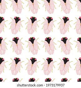 Cicada brood 2021 seamless pattern design