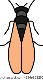 Cicada bug bugs insect flying Outline