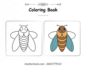 Cicada Coloring Animal Illustration Design