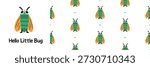 Cicada cutout insect naive collage for kids. Cute cicada card for children prints and stationery.