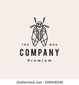 Cicada Hipster Vintage Logo Vector Icon Illustration