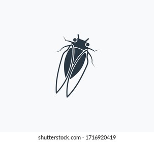 Icono de Cicada aislado en fondo limpio. Icono de dibujo de concepto Cicada en estilo moderno. Ilustración vectorial para el diseño de la interfaz de usuario de la aplicación del logotipo móvil web.