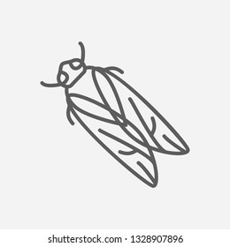 Cicada icon line symbol. Isolated vector illustration of  icon sign concept for your web site mobile app logo UI design.