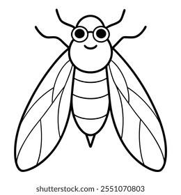 Ilustração vetorial plana de inseto Cicada em um fundo branco