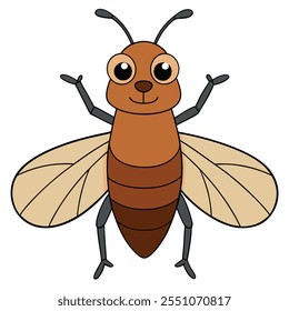 Ilustração vetorial plana de inseto Cicada em um fundo branco