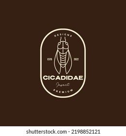 Cicadidae Insect Badge Logo Design