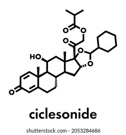 Ciclesonide Glucocorticoid Drug Molecule. Skeletal Formula.