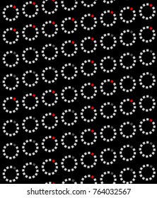 cicrcles made by small squares on black background