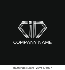 Letras CID iniciales diseño del logotipo de textura de pincel