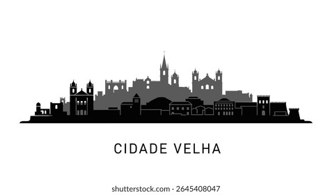 Cidade Velha Silhueta Vetor de marco.