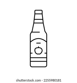vectores de icono de línea de fruta de manzana de sidra. signo de la manzana de sidra. símbolo de contorno aislado ilustración negra