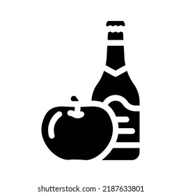 vectores de icono de glifo de manzana de sidro. signo de manzana de sidra. ilustración de símbolo aislado