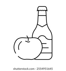 cider apple line icon vector. cider apple sign. isolated contour symbol black illustration