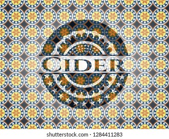 Cider arabic badge. Arabesque decoration.