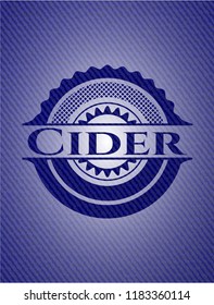 Cider badge with denim texture