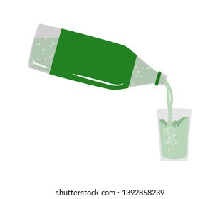 cider bottle and glass vector image