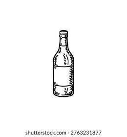 Cider bottle icon logo design. Apple cider drink sign and symbol. Cider bottle icon. Perfect for bar menu and pub branding.