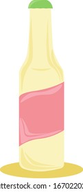 Apfelflasche, Illustration, Vektorillustration auf weißem Hintergrund.