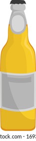 Cider in bottle, illustration, vector on white background