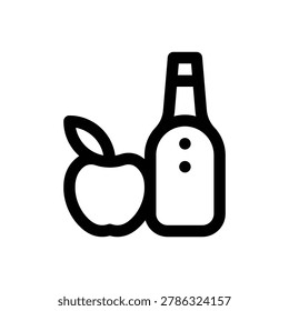 Cider. Editable stroke vector icon.