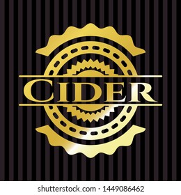 Cider gold emblem. Vector Illustration. Detailed.