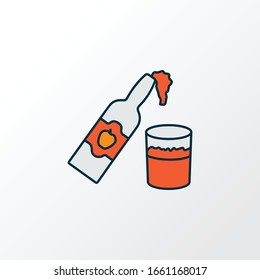 Cider icon colored line symbol. Premium quality isolated beverage element in trendy style.