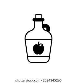 Ícone de sidra isolado em um fundo branco. Ilustração vetorial.