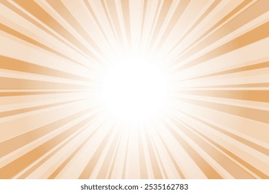 Cider Orange Sunburst Pattern Background. Abstract sun rays flare background. Bright comic sunburst effect background for templates, sales banners, events, ads, web, and much more.