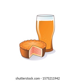 Cider And Pork Pie Illustration