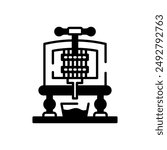 Cider Press Glyph Icon, Vector illustration