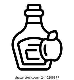 Cider receptacle icon outline vector. Apple vinegar bottle. Bio natural drink