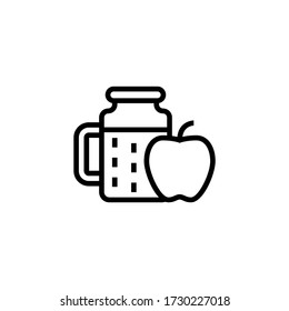 Cider vector icon in linear, outline icon isolated on white background