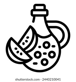 Cider vessel icon outline vector. Natural apple beverage. Acidic fruity drink