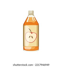 Cider Vinegar Bottle Cartoon. Cider Vinegar Bottle Sign. Isolated Symbol Vector Illustration