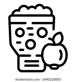 Cider wineglass icon outline vector. Refreshment beverage. Acidic apple drink