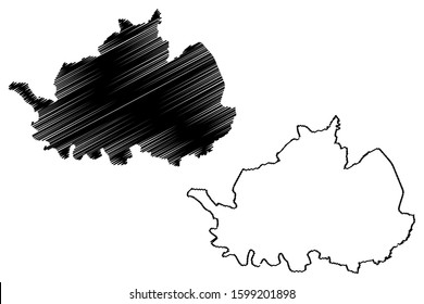 Cidra municipality (Commonwealth of Puerto Rico, Porto Rico, PR, Unincorporated territories of the United States) map vector illustration, scribble sketch Cidra map