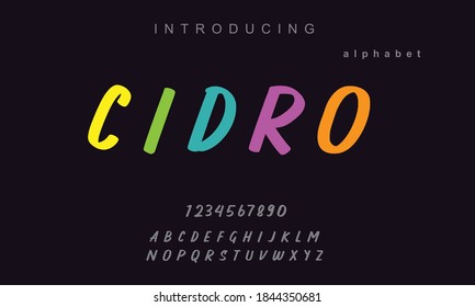 Cidro font. Elegant alphabet letters font and number. Classic Lettering Minimal Fashion Designs. Typography modern serif fonts regular uppercase and numbers. vector illustration