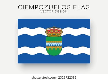 Ciempozuelos flag. Detailed flag on white background. Vector illustration