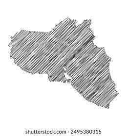 Cienfuegos Cuba provinces thread map line vector illustration