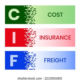 CIF - Cost Insurance Freight acronym. business concept background. Vector illustration for website banner, marketing materials, business presentation, online advertising