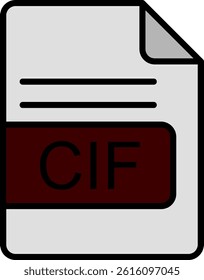 CIF File Format Line Vector Icon Design