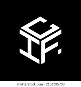 CIF Unique modern flat abstract geometric initials vector letter logo design.