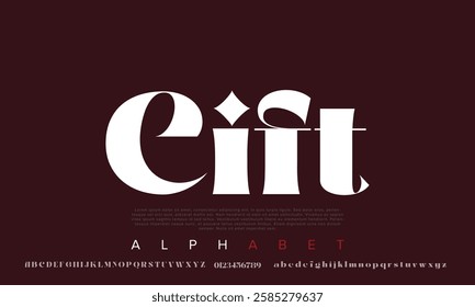 Cift vector font alphabet with numbers