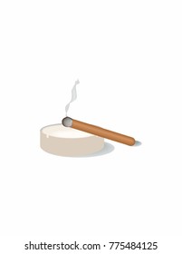 The cigar in the ashtray