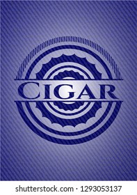 Cigar badge with denim texture