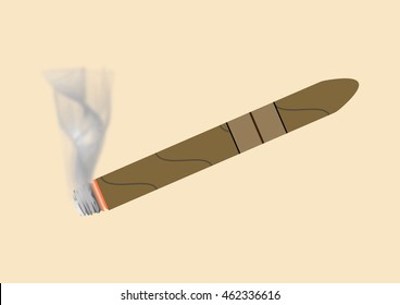 cigar burns and smoke