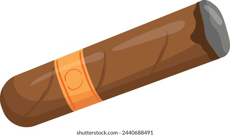 Cigar cartoon icon. Luxury cuban tobacco product isolated on white background