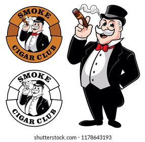 Cigar Club, Old Man Smoking Cigar