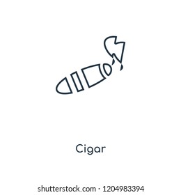 Cigar concept line icon. Linear Cigar concept outline symbol design. This simple element illustration can be used for web and mobile UI/UX.